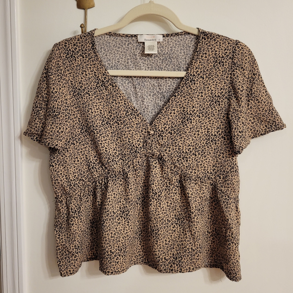 Cropped Leopard Blouse